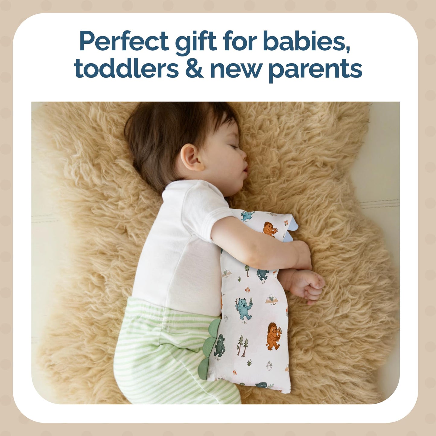 Theo's Lovey Pillow - Cloud-Soft Bamboo Lovey for Babies (0m+), Self-Soothing, Huggable Comfort Toy Pillow, Washable and Travel-Ready - Into The Mountain (Small)
