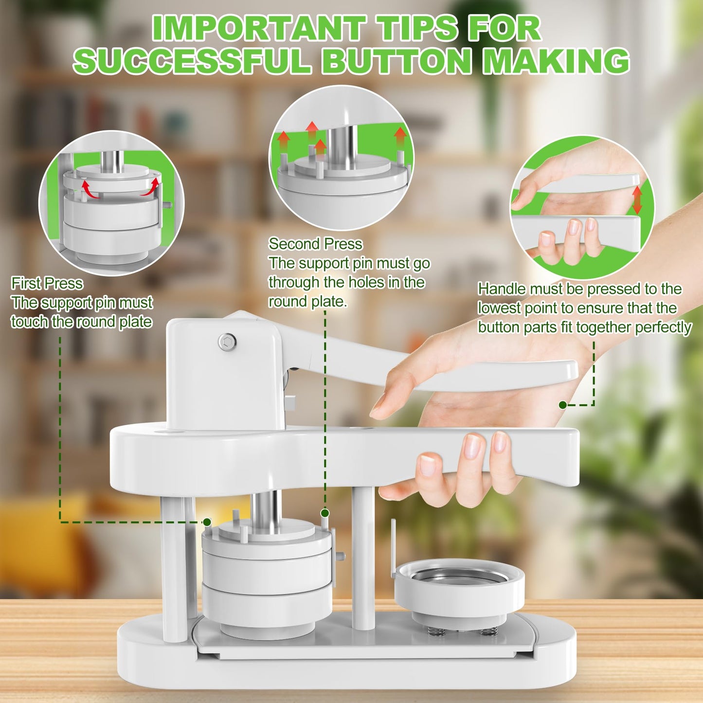 Button Maker Machine 58mm, Easy DIY Pin Maker Machine, No Setup Button Maker for Kids Crafts, Parties, School Projects & Beginners