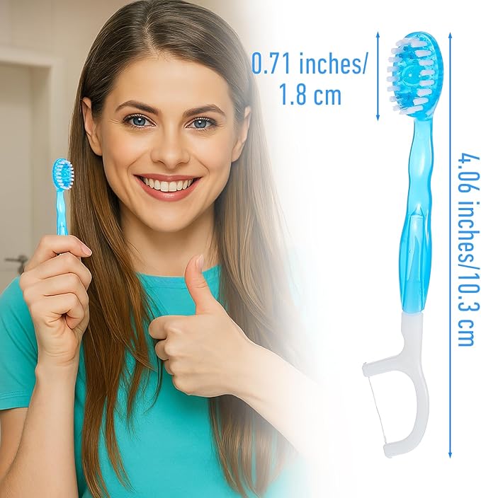 40 Pack Disposable Mini Travel Toothbrushes Bulk 5-in-1 Portable Pre-Pasted Travel Toothbrush with Toothpaste Tongue Scraper Floss Pick, Individually Wrapped for Traveling for Adults Kids(4 colors)