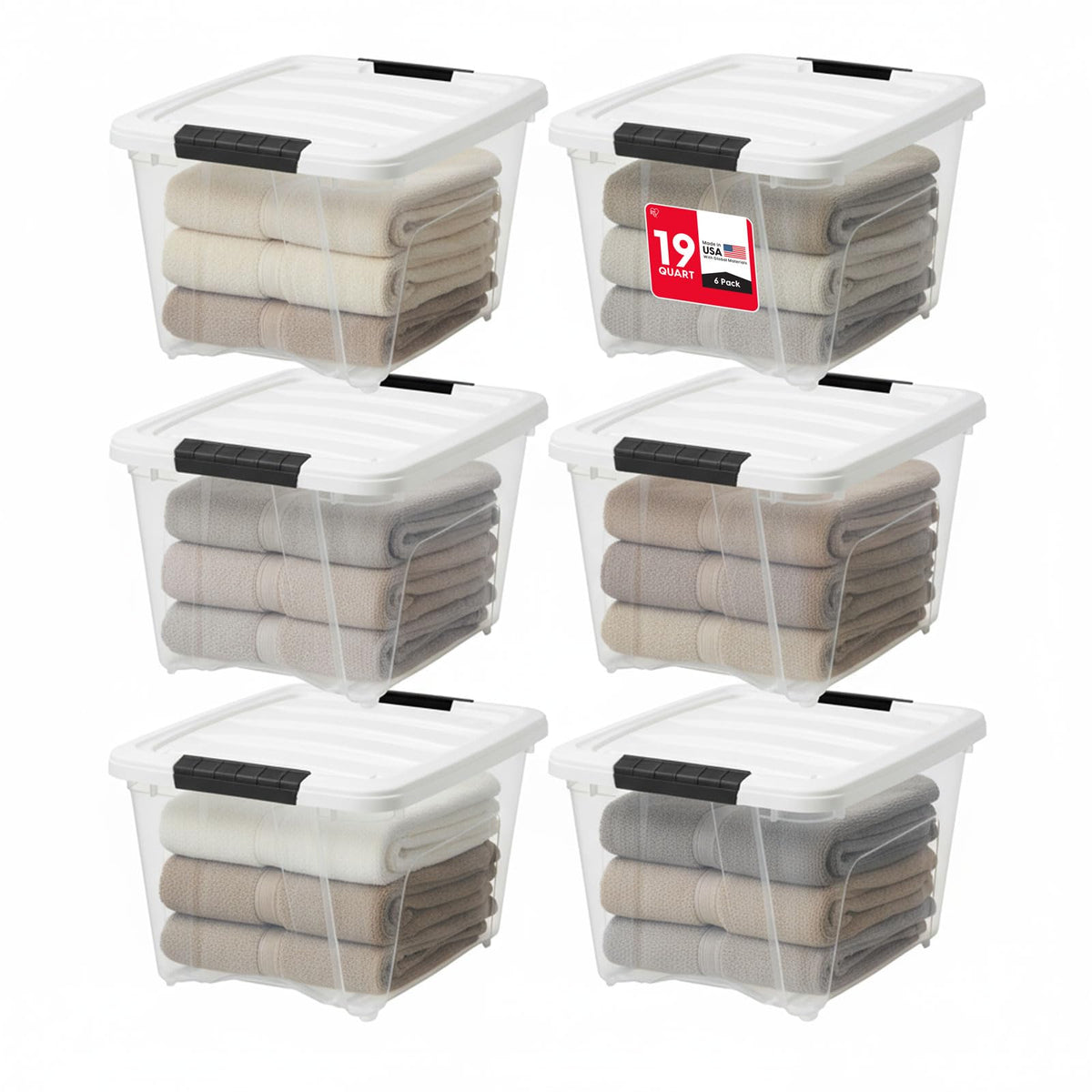 19 Qt Storage Bins with Lids (6 Count)
