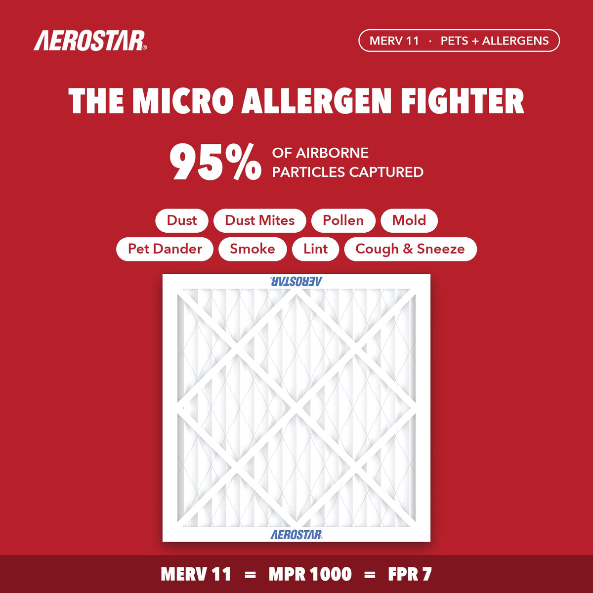 Air Filter 20x21x1 MERV 11 AC Filter (4 Count)