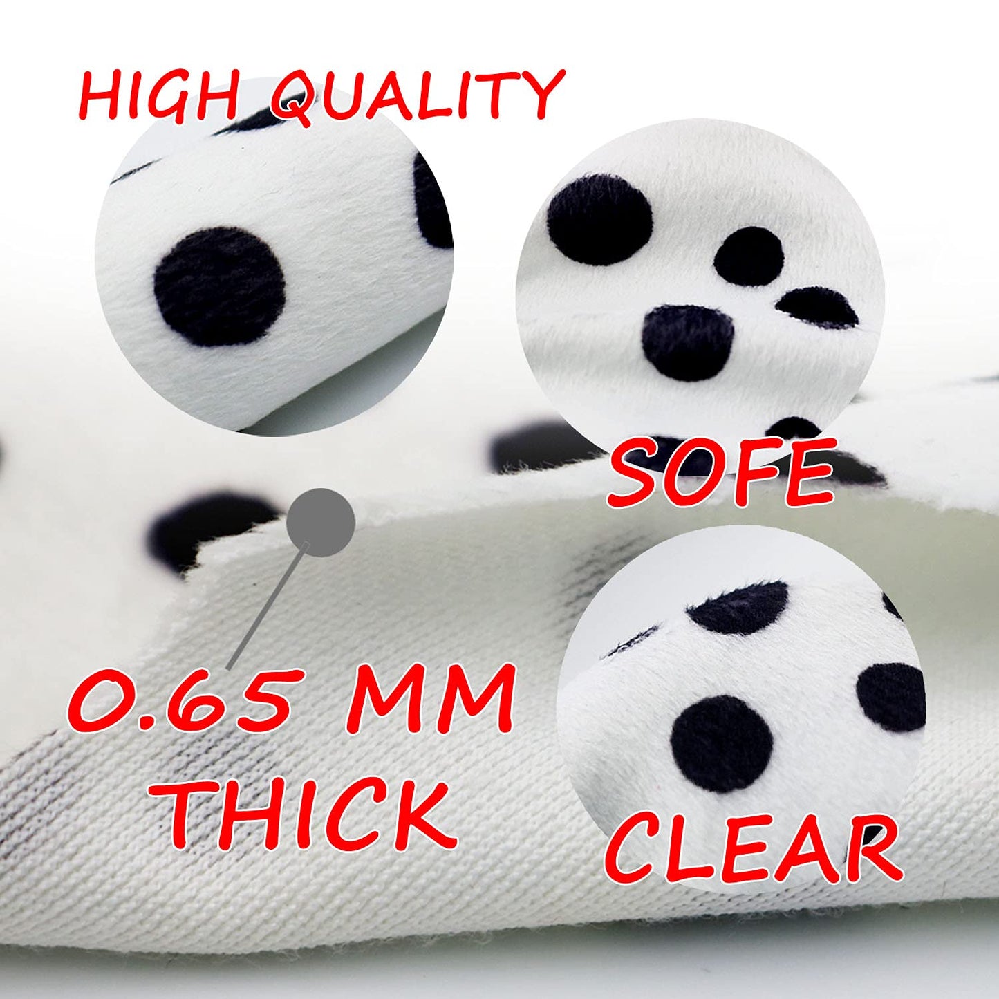 Ahuimeius 2 Set Dalmatian Dog costume Ear Headband, Bow Tie, Tail set, Silicone bracelet,Collar and 144 Pieces Black Adhesive Felt for Halloween DIY Projects Costume