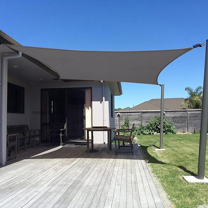 SUNNY GUARD Custom Size 10'x28' Rectangle Dark Grey UV Block Sunshade for Backyard Yard Deck Patio Garden Outdoor Activities and Facility(Customized)