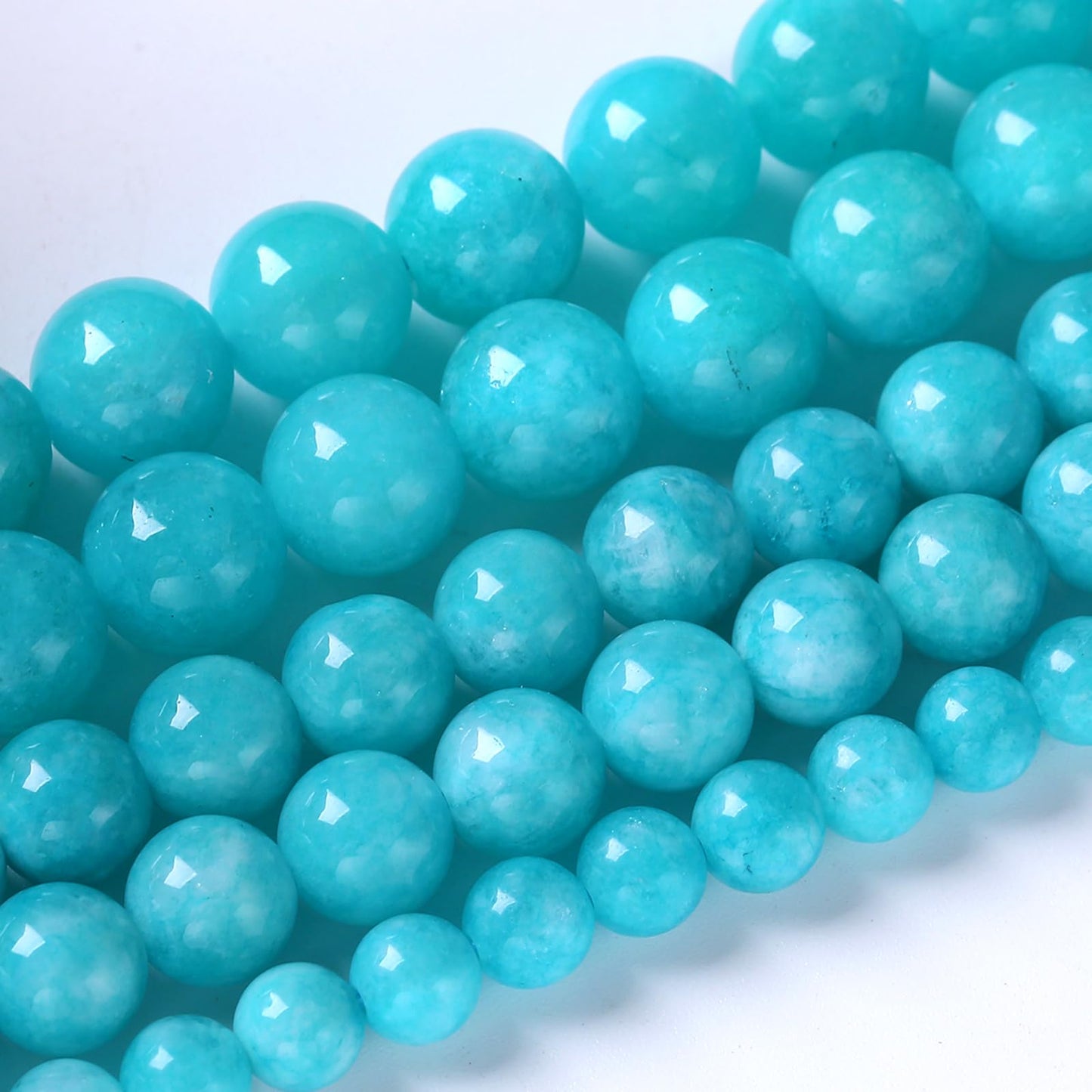 180pcs 4MM Natural Blue Jade Gemstone Beads for Jewelry Making Stone Round Loose Beads DIY Bracelet Necklace 2 Strands 32"