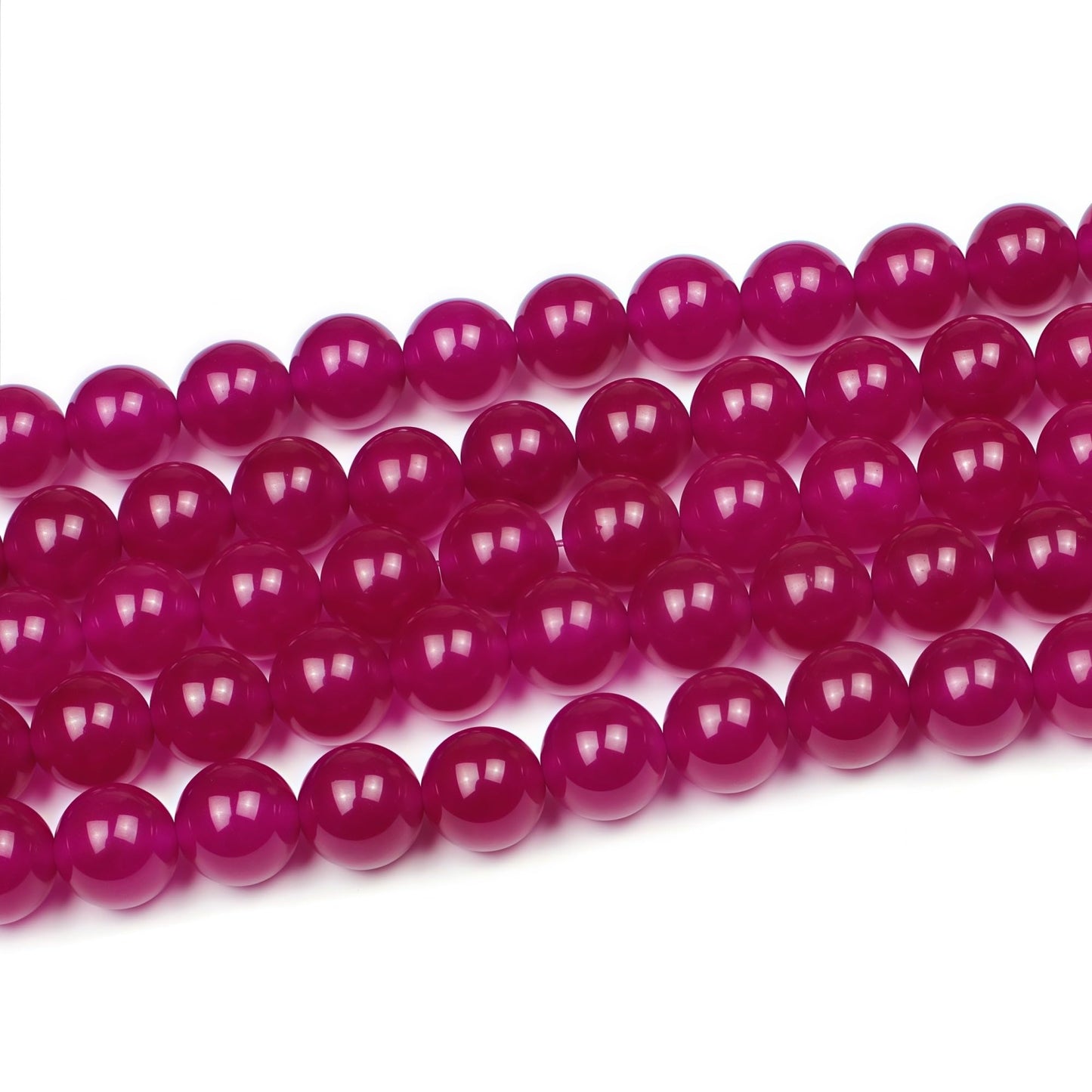 MJDCB Natural Rose Red Jade Round Loose Beads for Jewelry Making DIY Bracelet Necklac (10mm)