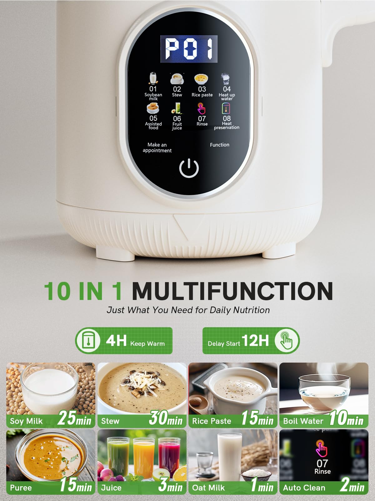 Upgraded 55oz Nut Milk Maker Machine (Extra Large),10-in-1 Automatic Soy Milk Maker with 20 Blades, Homemade Plant-Based Oat, Almond Milk Maker with Auto Clean/DelayStart/BoilWater/Keep Warm,5-6 Cups