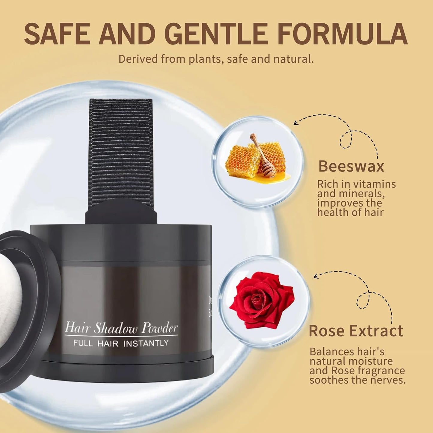 Brown Hair Root Dye Powder - Instantly Cover Gray Hair with Thin Hair Color Shadow 4g