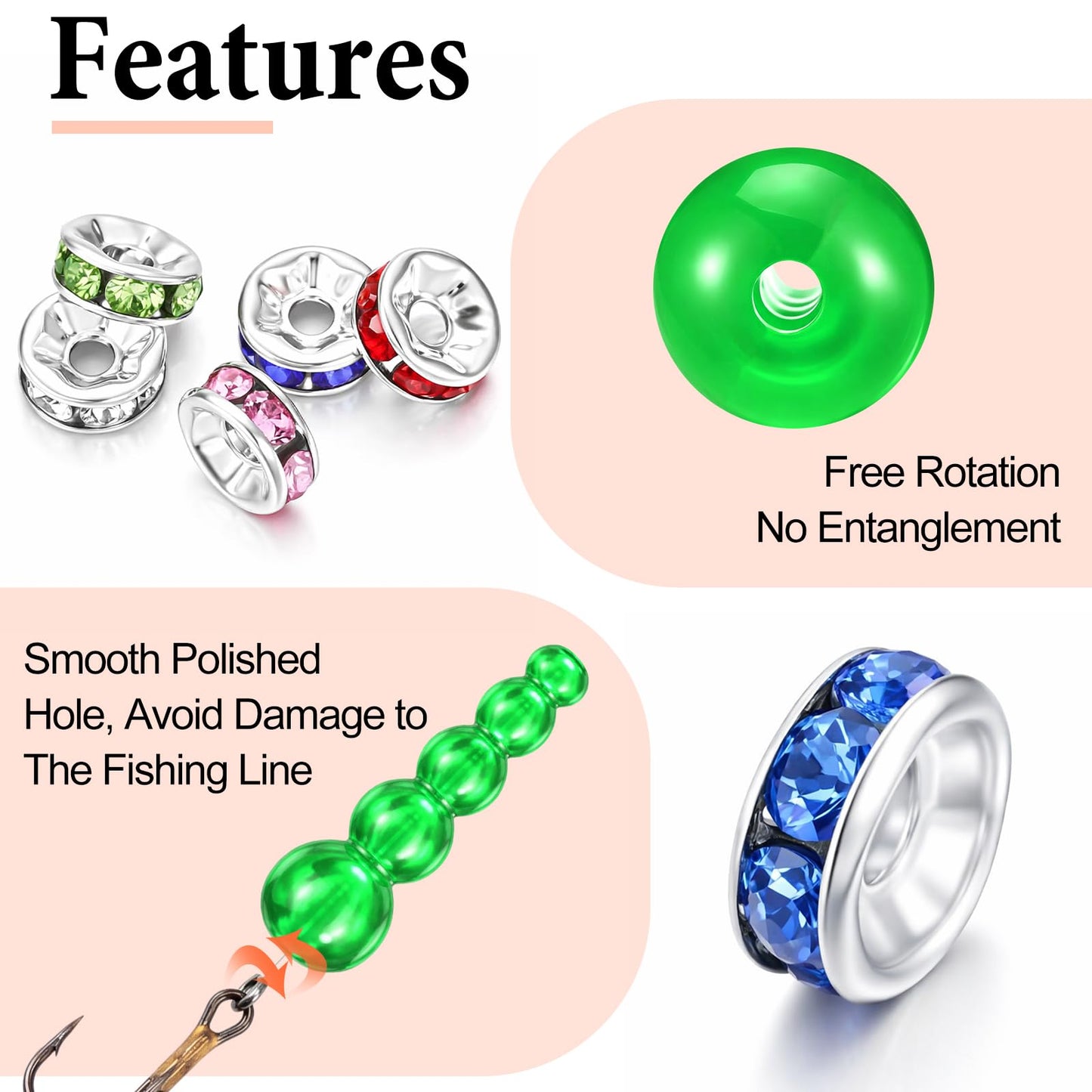 JolliLudo 160 Pcs Fishing Beads 12 Pcs Stacked Fishing Beads for Spinner Rig Making Colorful Perch Spinner Rig Lure Making Supplies for Trout Walleye DIY Saltwater Freshwater