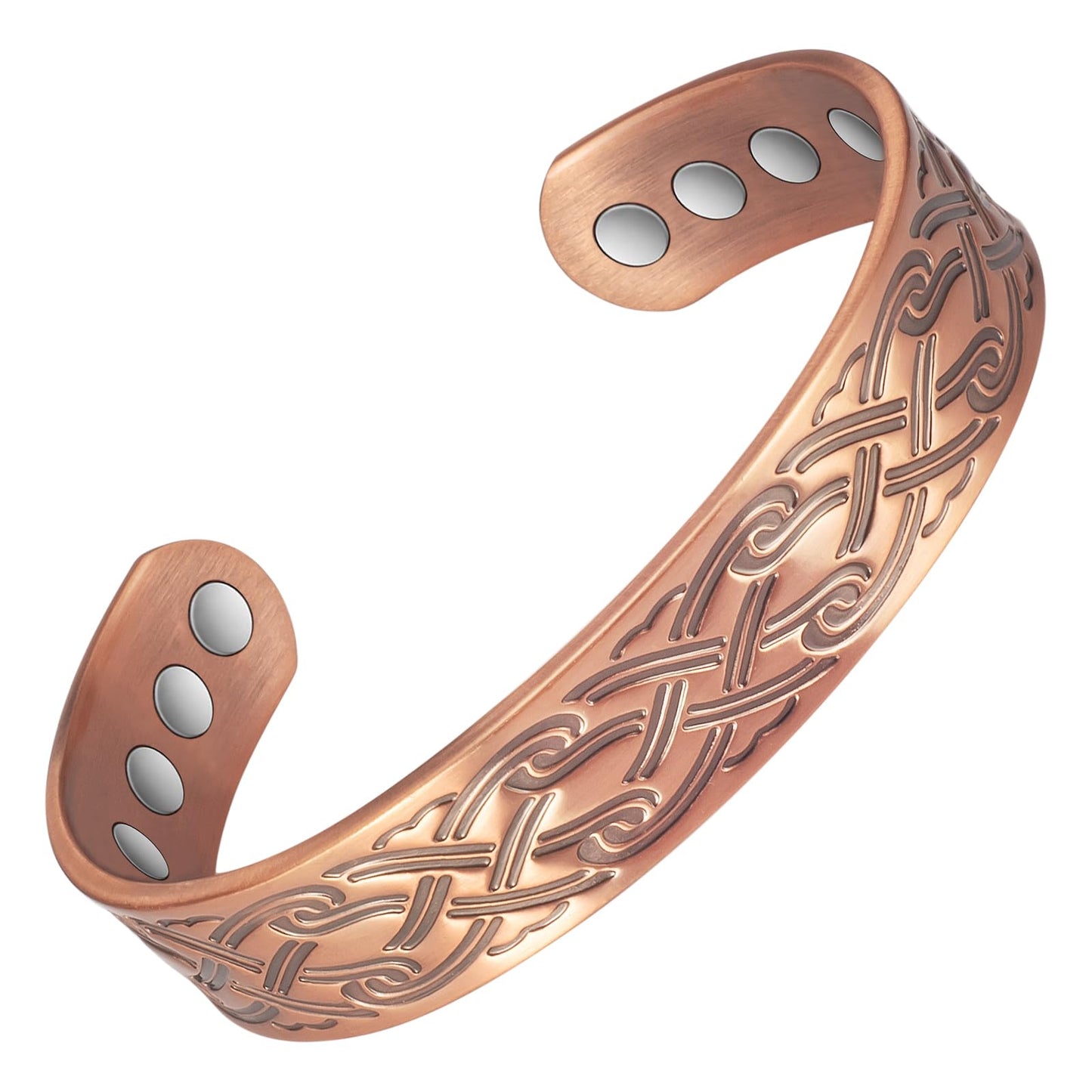 EnerCoppeX Copper Magnetic Bracelet for Women - Detox Jewelry with 3500 Gauss Magnet, Adjustable Cuff Bangle (Type-E)