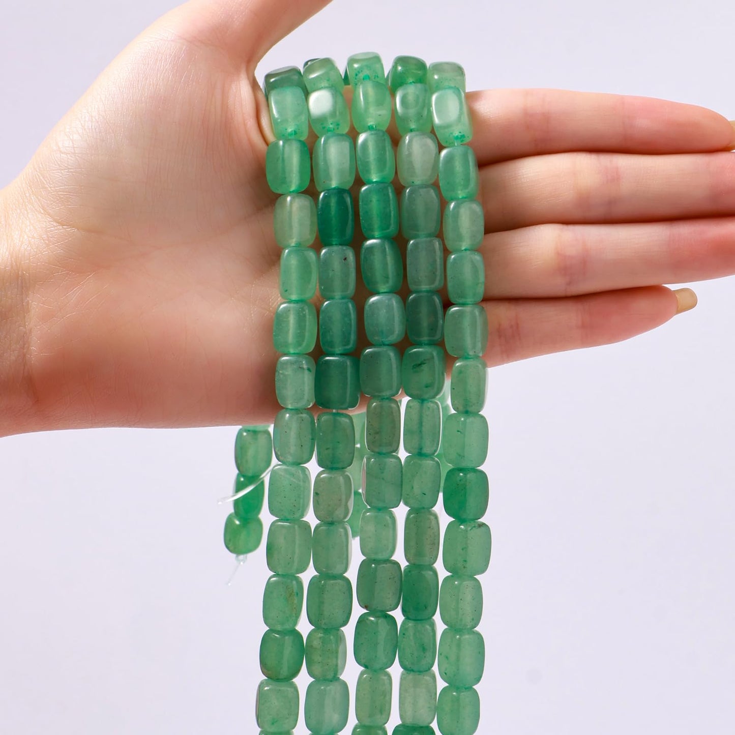 Natural Large Green Aventurine Cube Stone Beads 8x11mm 38cm/str Loose Semi Gemstone Stone Square Beads for Making Bracelets Necklace