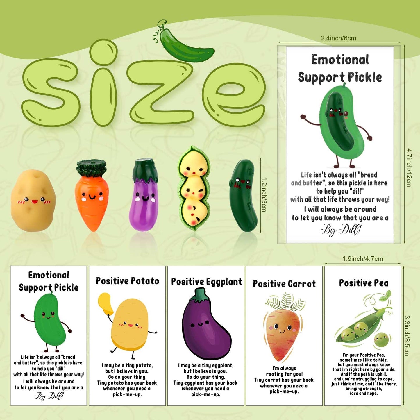 CroBlissful 100 Sets Administrative Professionals Week Gift Positive Inspirational Potatoes Pickle Resin Vegetables Employee Appreciation Gift for Assistant Secretary Graduation Teacher Nurse Team