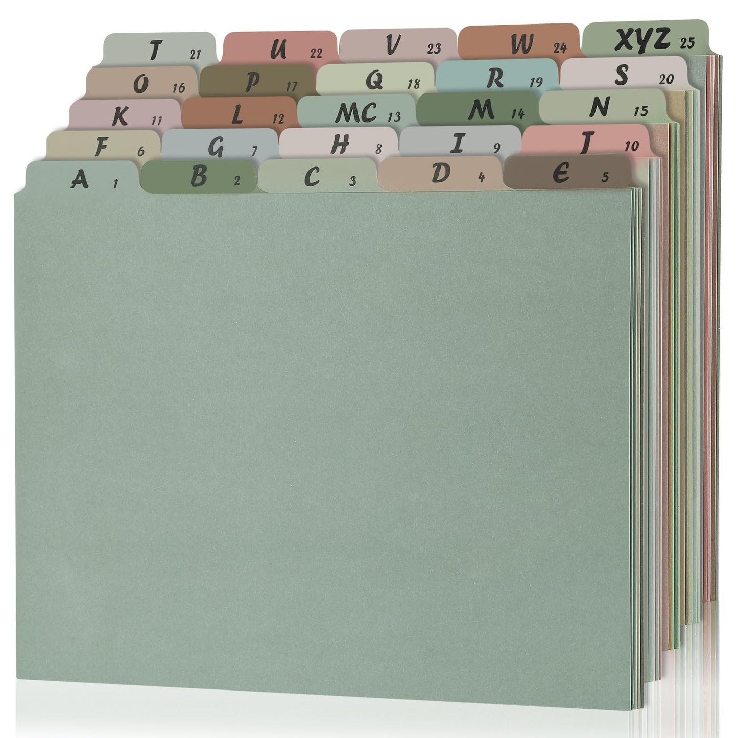 1 Set 25 Alphabet File Dividers A-Z Top Tab File Guides Letter Size 1/5 Cut Tab Manila Alphabetical File Organizer File Cabinet Dividers for Work Office Home School and Desk Organizer(Morandi)