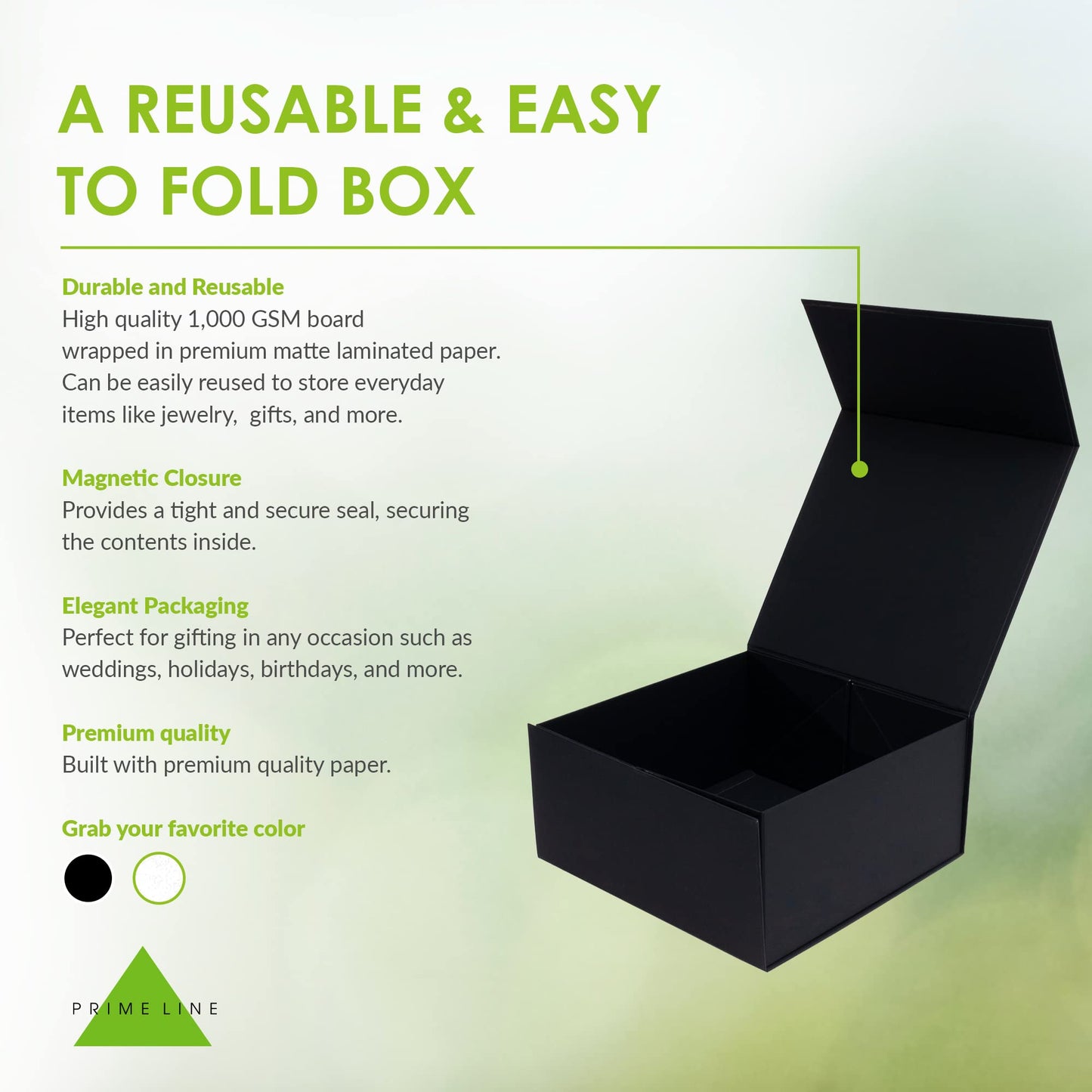 Prime Line Packaging Gift Boxes with Lids, Small Black Magnetic Gift Boxes for Presents, Small Business, Birthdays, Weddings, Graduation, Retail Storage, Bulk, 8x8x4, 15 Pack