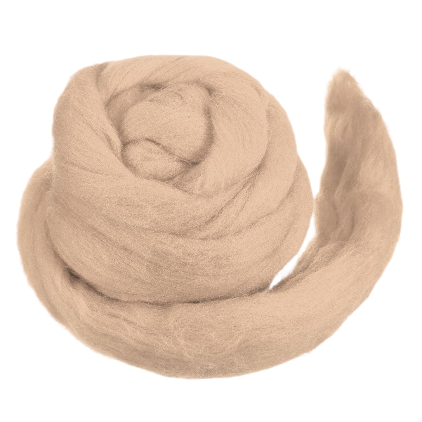 MECCANIXITY Wool Roving Yarn Soft Felting Wool 120g/4.23oz Pure Chunky Roving Yarn for Needle Felting Knitting Blanket Spinning Weaving Art DIY Craft Light Brown