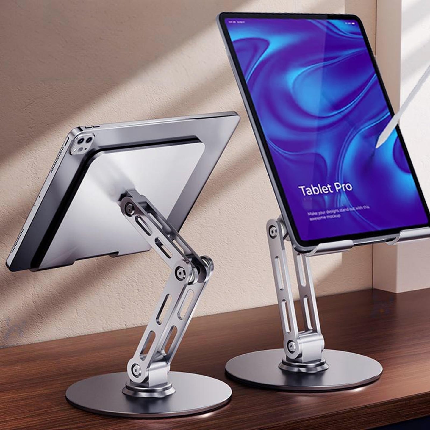 ITEUU for iPad Stand Holder Adjustable Tablet Stand for Desk ，360 Rotating Metal Mount for 4-13 inch Devices, Compatible with iPad iPhone Tablet Kindle TAB Surface/Switch Holder for Desk