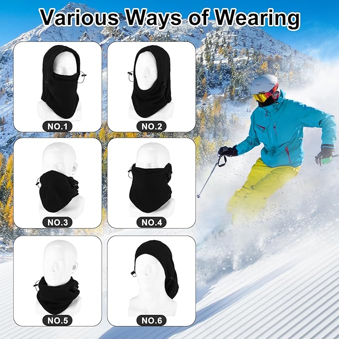 Frienda 8 Pcs Balaclava Ski Mask Men Windproof Warmer Face Covers Adjustable Winter Mask for Men Women