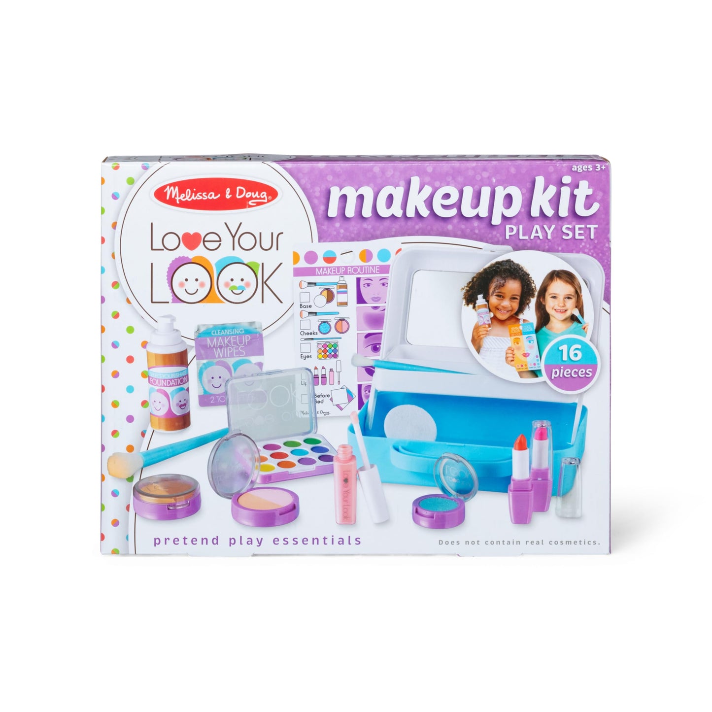 Melissa & Doug Love Your Look Pretend Makeup Kit Play Set – 16 Pieces for Mess-Free Pretend Play (Does NOT Contain Real Cosmetics)