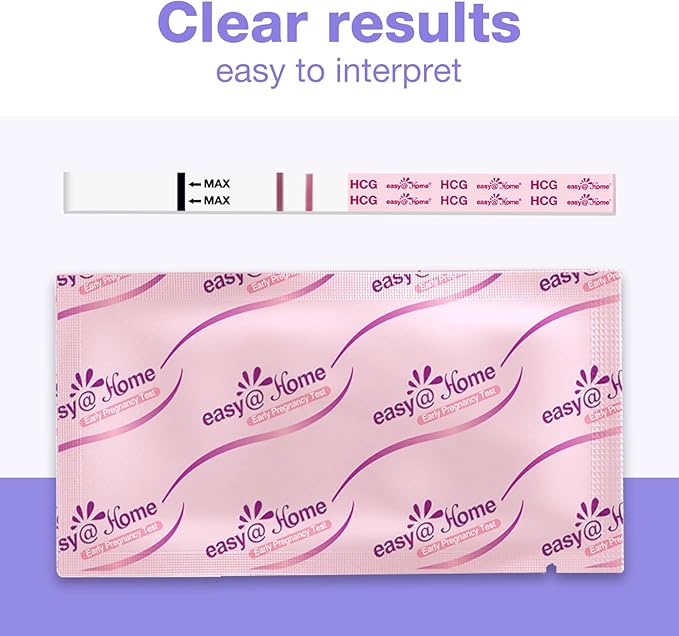 Easy@Home Pregnancy Test Strips: 50 Pack HCG Test Strips - Early Detection Bulk Pregnancy Tests Kit | EZW1-S:50