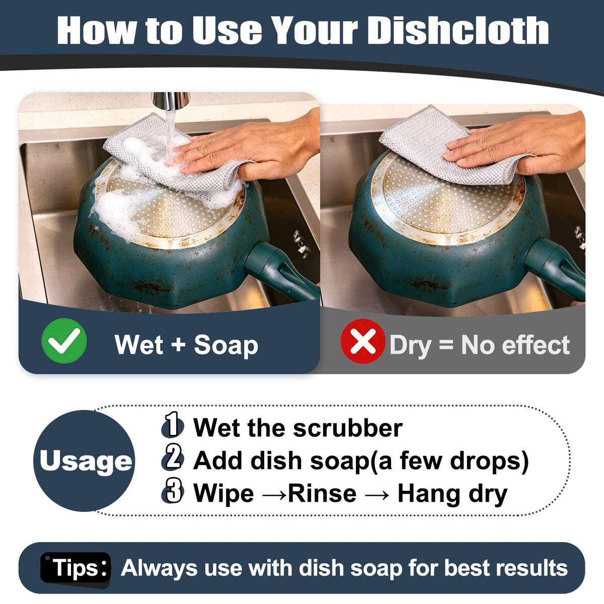 10 Pcs New Upgrade Steel Wire Dishcloth (10 Count)