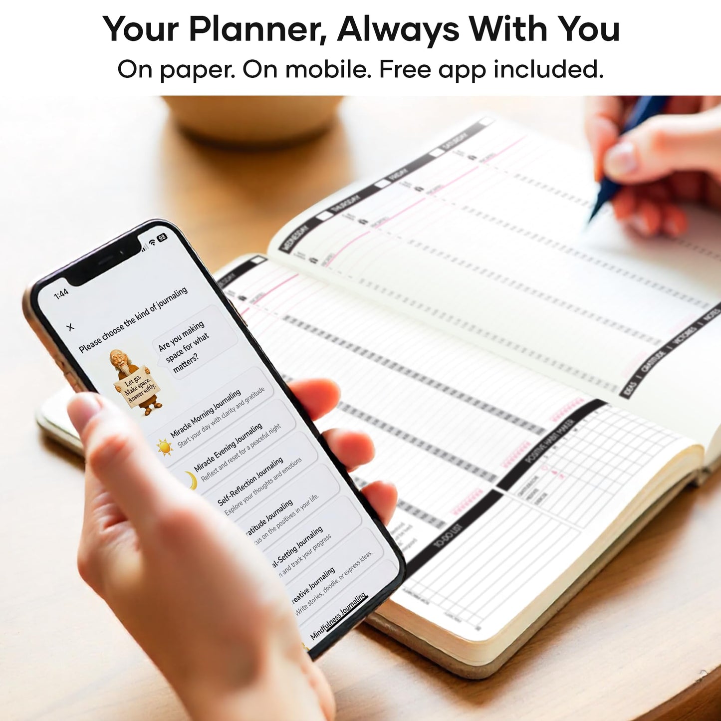 Life Planner - Undated Weekly & Monthly Planner, 12-Month Journey to Increase Productivity | Gratitude Journal, Life Organizer & Goal Journal | Include Foldable Vision Board, Habit Tracker & Stickers