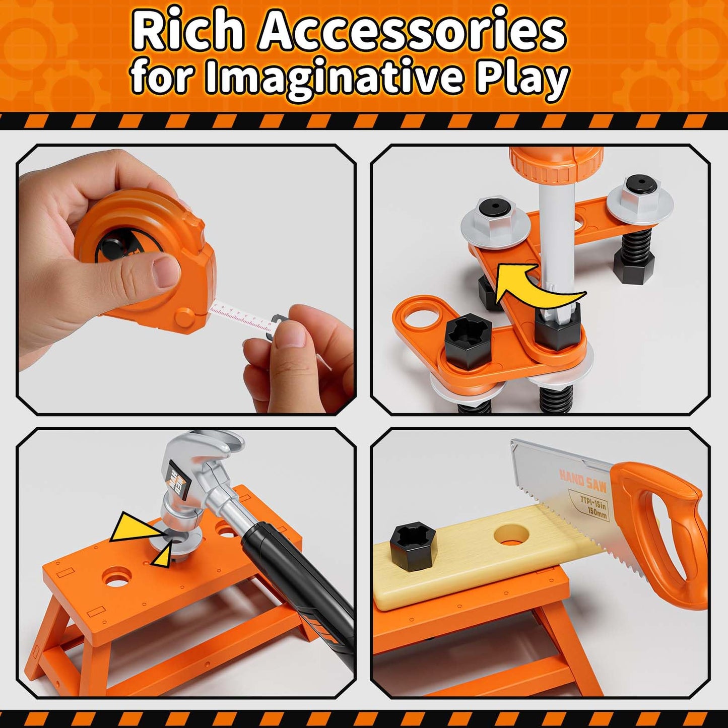 KidBloom Toddler Tool Set, Kids Tool Set with Toy Drill, Tools for Kids with Tool Box and Vest, Toys for 3 Year Old Boys
