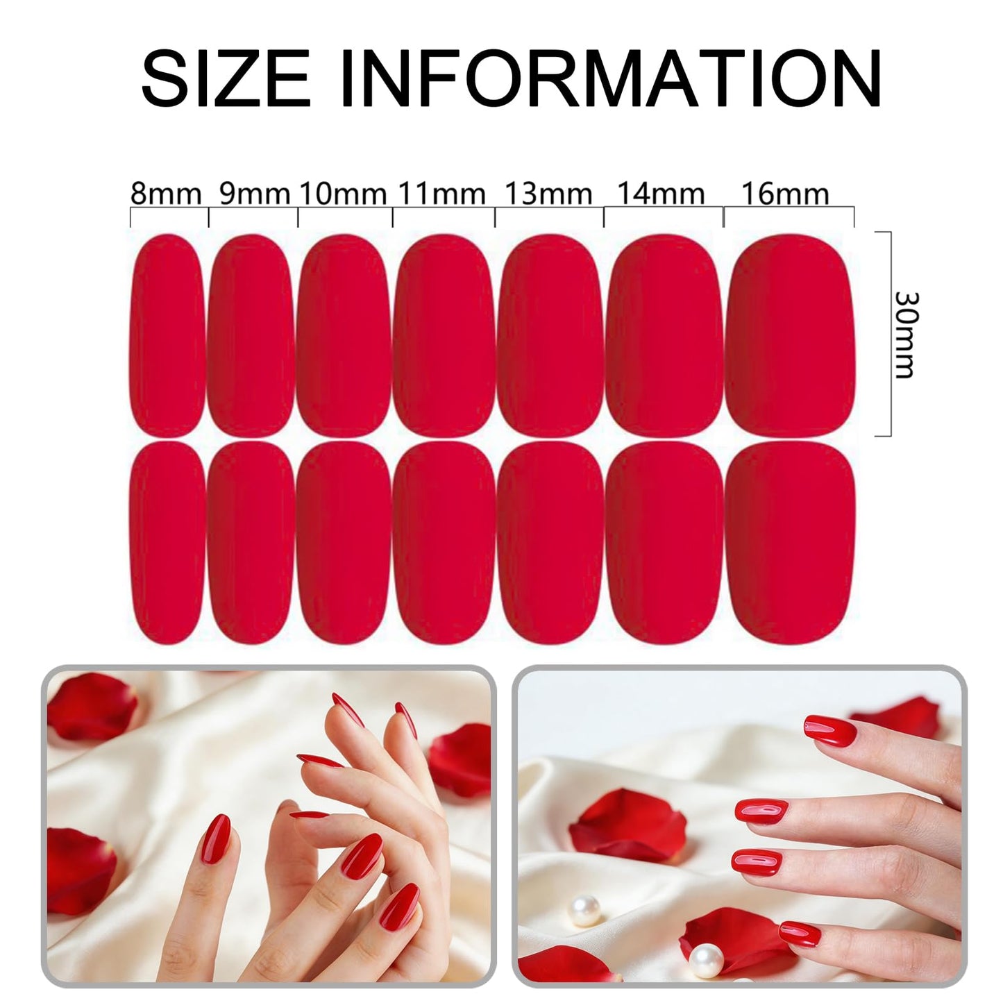 SILPECWEE 20 Sheets Solid Color Nail Polish Strips Nail Stickers Full Nail Wraps for Women Self Adhesive Nail Strips Real Nail Polish Nail Art Accessories with 1pc Nail File