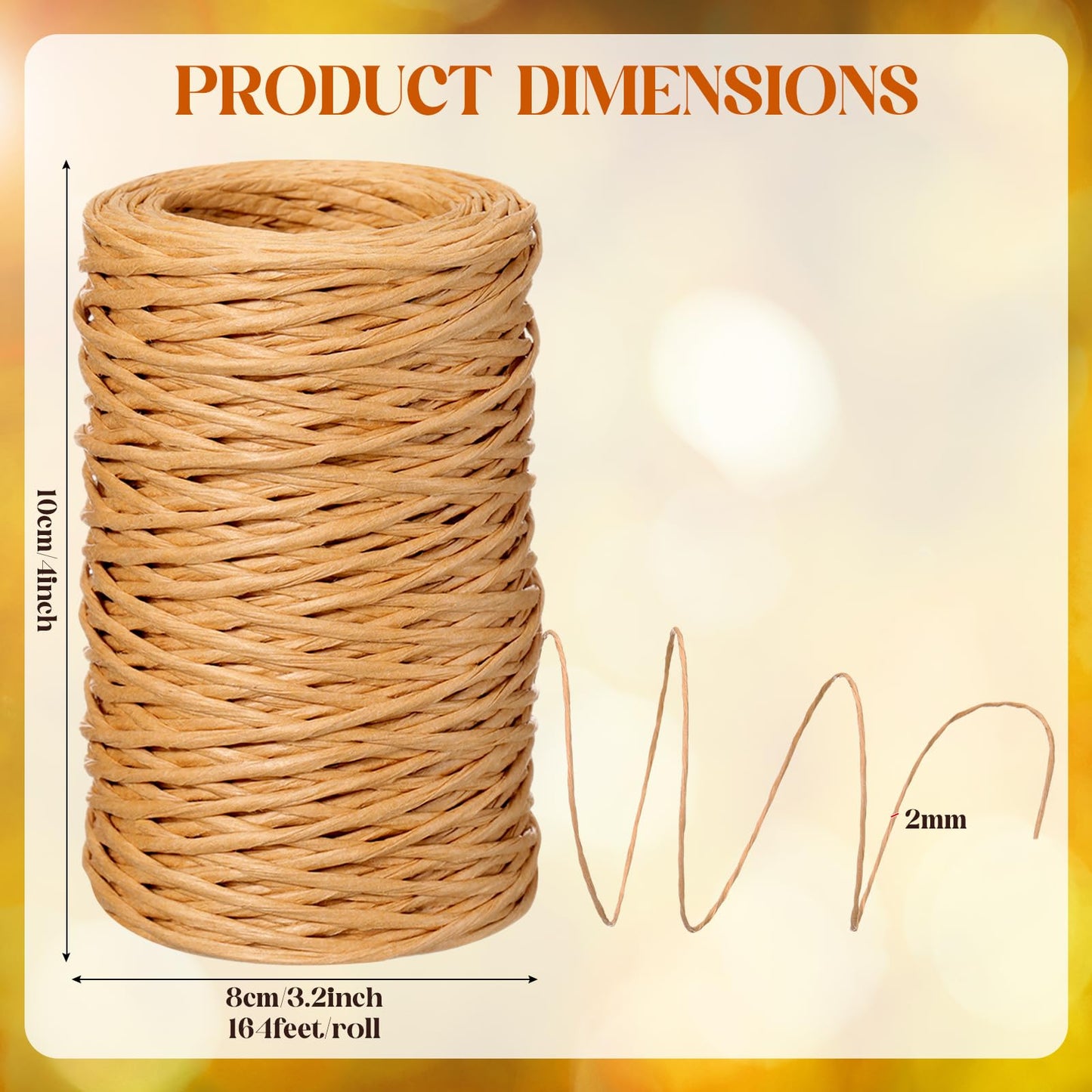 Threlaco 3 Roll 164 Feet Floral Wire Rustic Vine Bind Wire for Wreath Making, Flower Bouquets, Gift Wrapping, DIY Craft, Wedding Decor(Light Brown)