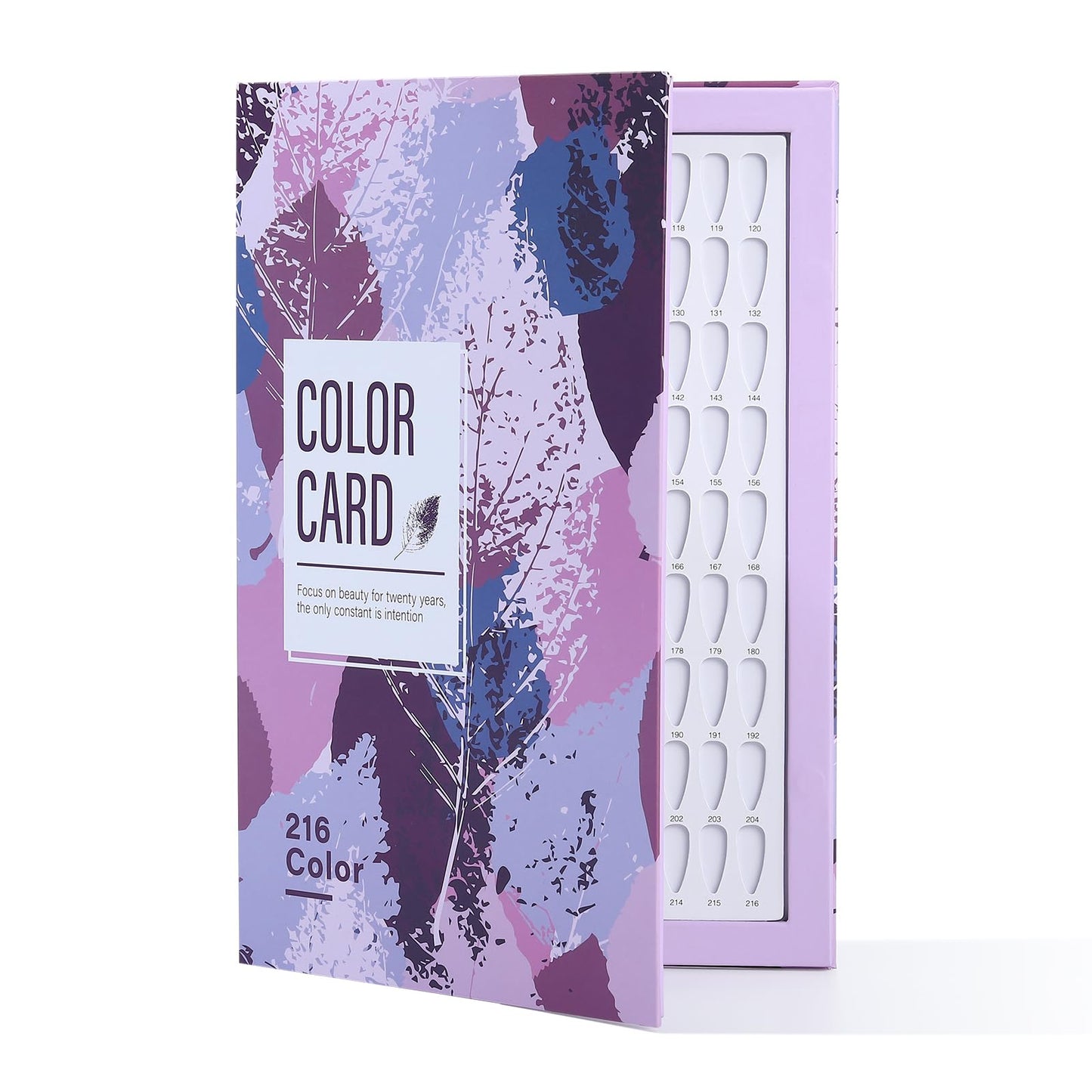 Acycoin2A 216 Nail Color Chart Display Gel Polish Color Book with 240 False Nail Tips and Number Sticker (A)