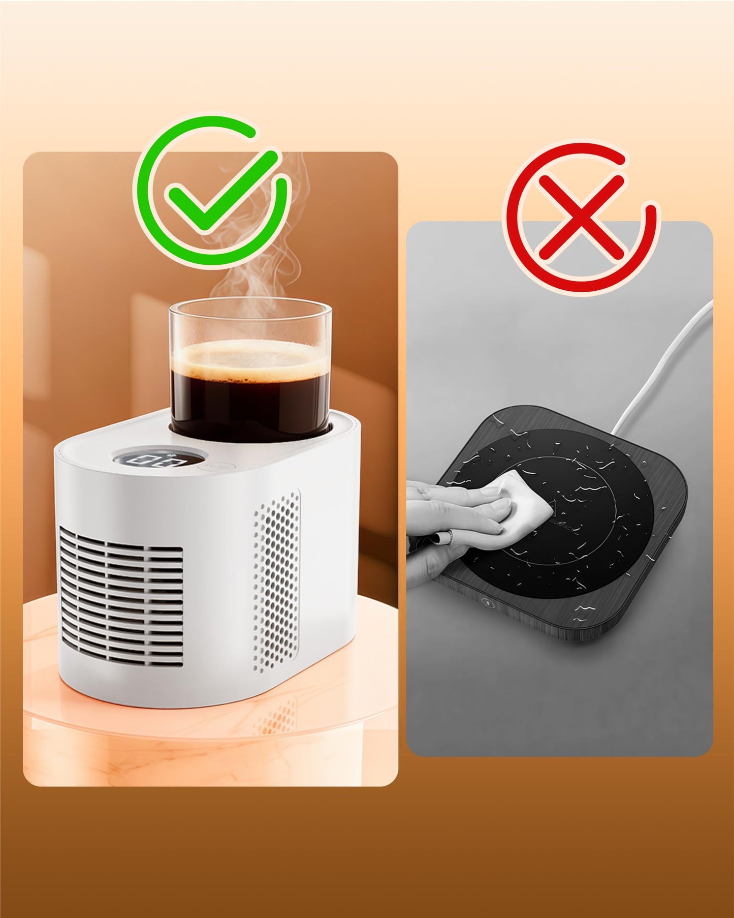 WISFISSH Coffee Cup Warmer,Mini Refrigerator for Wine Chiller,3-In-1 Cup Warmerfor Desk(Cooling, Heating, and Fermentation), Coffee Warmer, Suitable for Bedroom, Study, Office, etc.