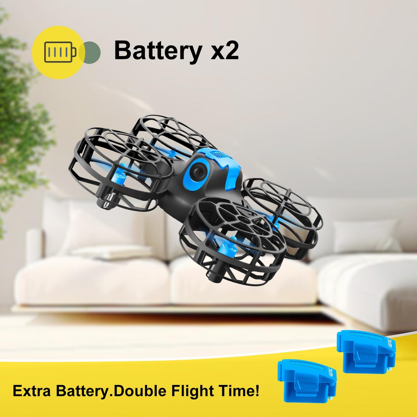 4DRC V18 Mini Drone with 2 Control Methods for Kids Beginners, 3D Flips, Lights, Headless Mode, 3 Speeds Adjustable, Auto Hover, Altitude Hold, 2 Batteries, RC Quadcopter Drones Fly Gift Toy for Boys