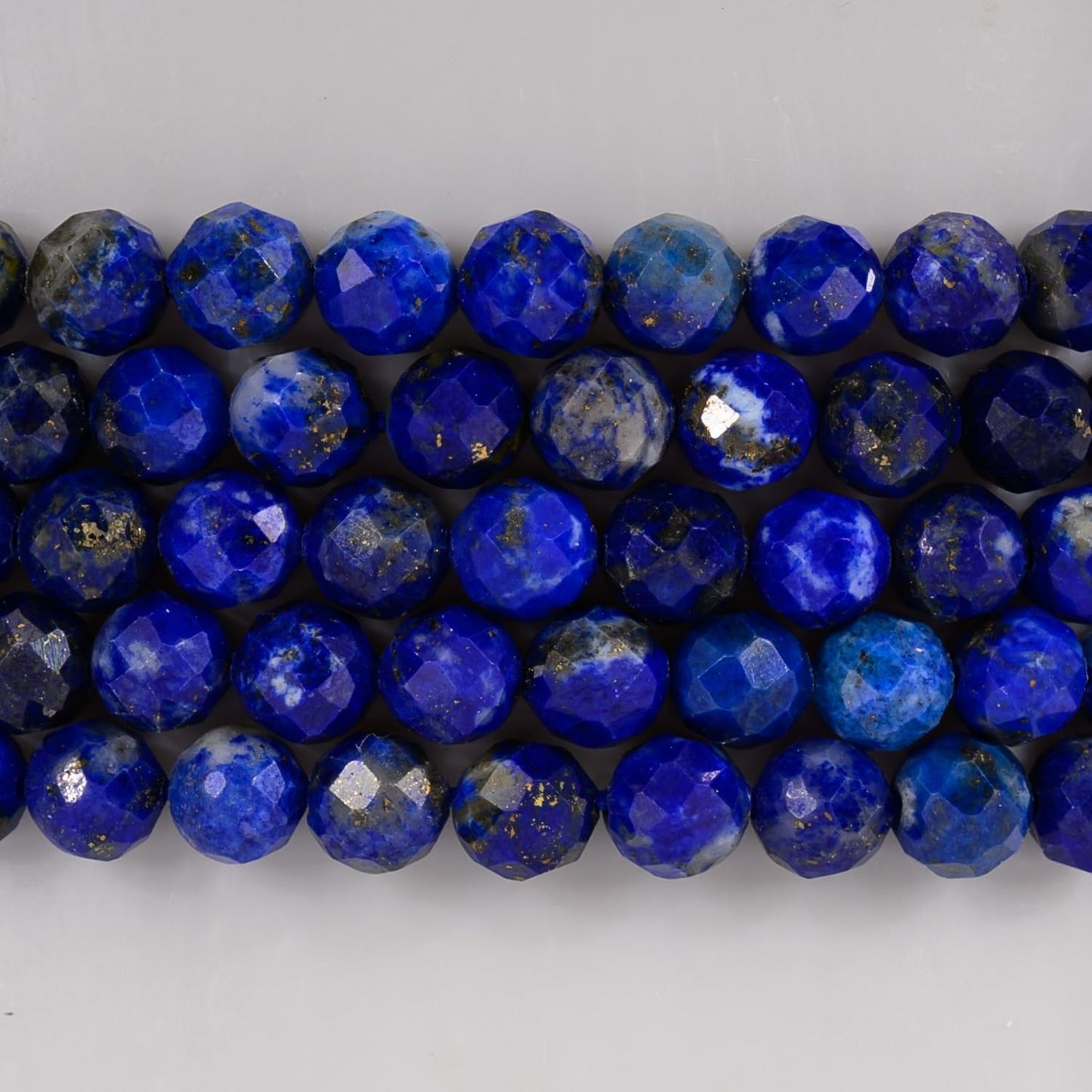 Angelstones Natural Lapis Lazuli Gemstone Stretch Bracelet, 4mm Faceted Round Beads, Crystal Healing for Women