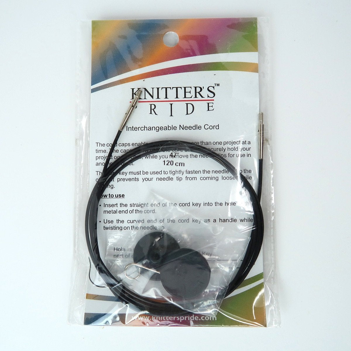 Knitters Pride Interchangeable Black Cord Variety Pack - 6 Common Sizes, 16, 24, 32, 40, 47, 60