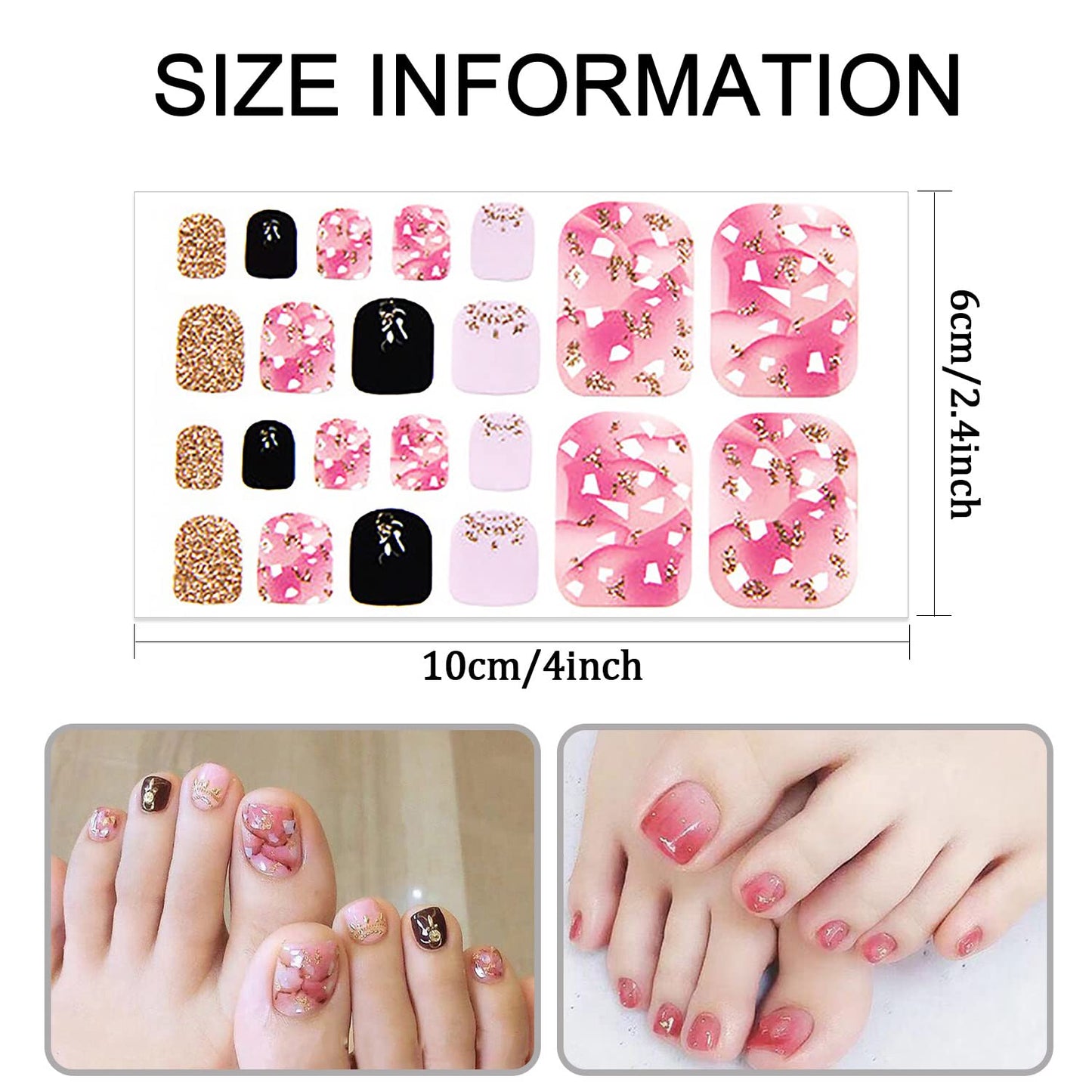 SILPECWEE Red Toe Nail Polish Strips for Women Full Nail Wraps Self Adhesive Nail Stickers Nail Strips Real Nail Polish Toenails Accessories with 1pc Nail File (16 Sheets)