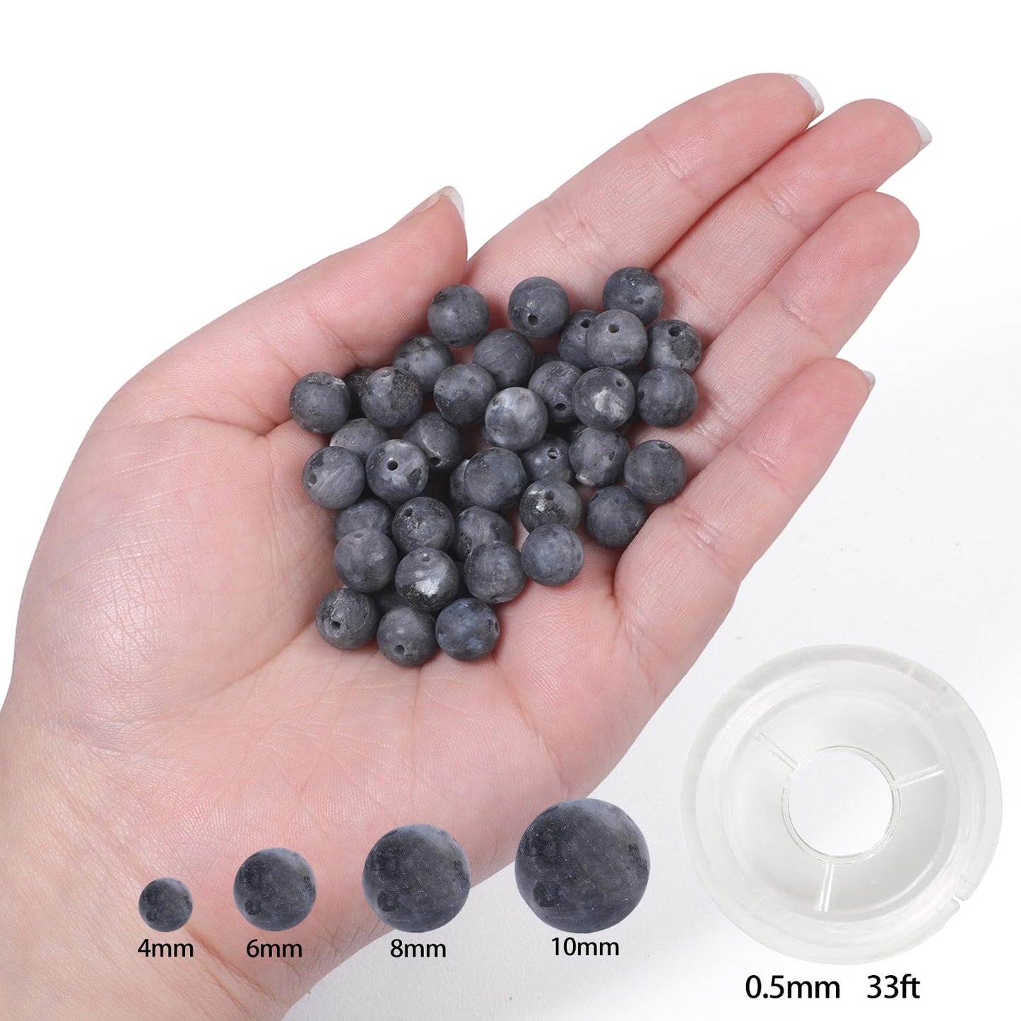 NITOPUPU 100Pcs 8mm Matte Black Flash Obsidian Beads for Jewelry Making, Natural Round Loose Gemstone Stone Bead for Necklace Bracelets, Crafts for Adults with Crystal Stretch Cord