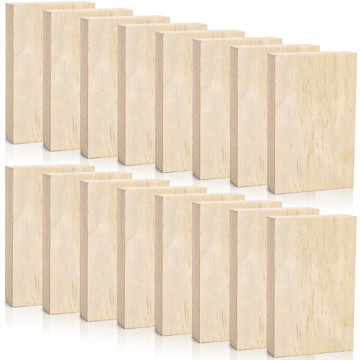 DEAYOU 16 Pack Unfinished Wood Blocks for Crafts, Blank MDF Board, Wooden Rectangle Blocks, 1 Inch Thick Smooth Paintable Wood Pieces for DIY Projects, Painting, Engraving, Chip Carving, 5" x 3"