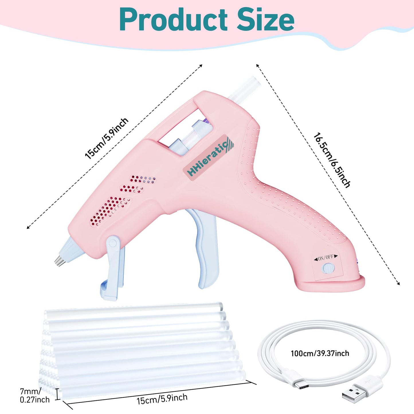 Mini Hot Glue Gun with 30 Sticks,Glue Gun Kit with USB Charge,Fast Preheating 20W Hot Glue Gun Kit Craft Glue Guns for Craft, DIY, Repairs