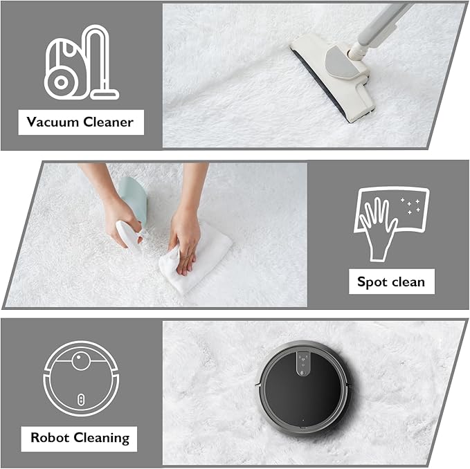 yulidayang White Fluffy Round Area Rugs for Bedroom,4'X4'Shag Circle Area Rugs for Girls Room,Non Slip Fuzzy Plush Rug for Kids Room Living Room and Dorm Home Decor Rug