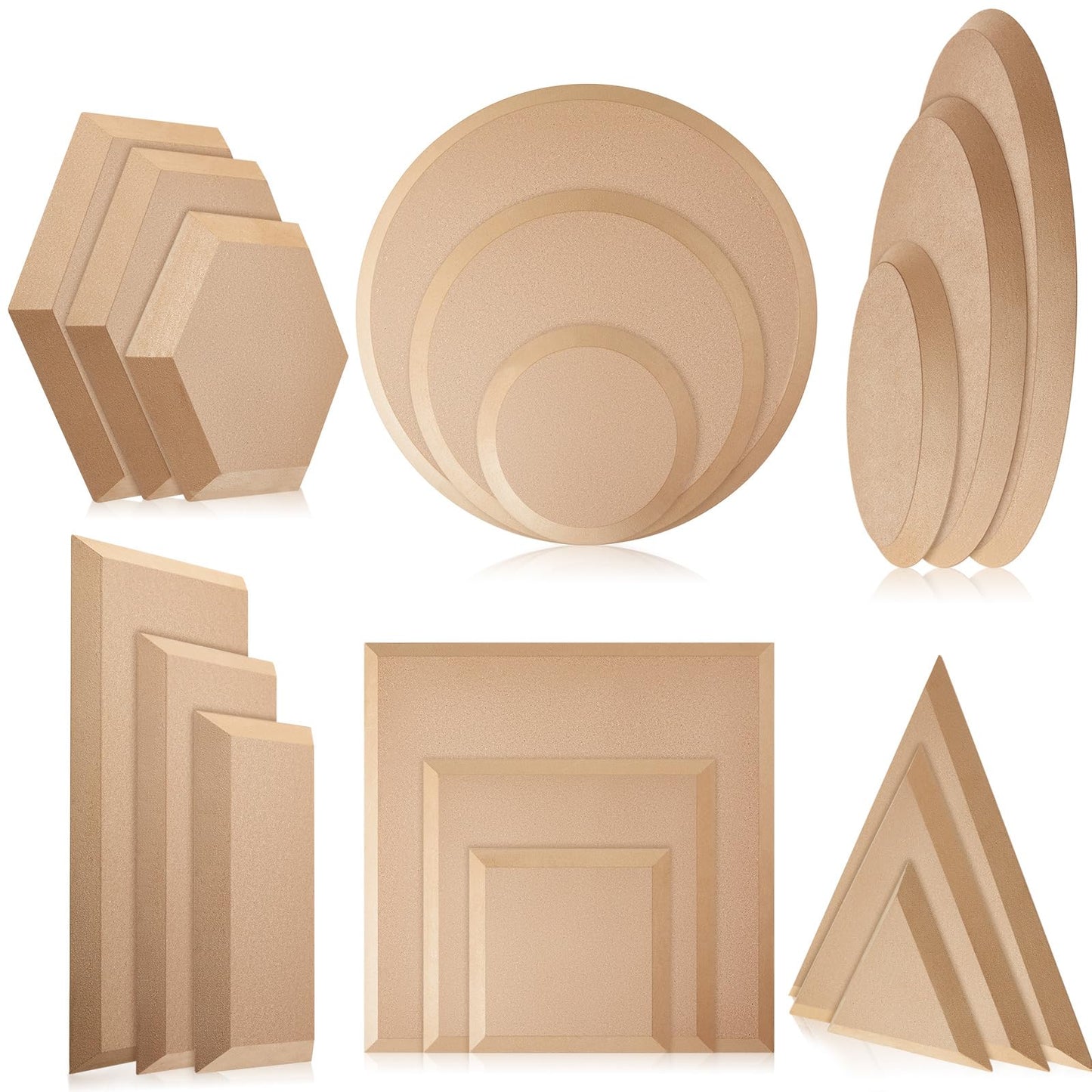 Sunnychicc 18 Pcs Ceramic Mold for Clay Wooden Pottery Molds for Clay Slump for Pottery Ceramic Plate Tools for Handbuilding Dish Plate, 6 Shapes, 18 Sizes