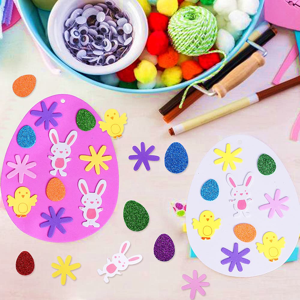 Max Fun 208PCS Easter Foam Stickers DIY Easter Craft Kit Foam Eggs for Kids Classroom, Party Supplies, DIY Cards and Decorations