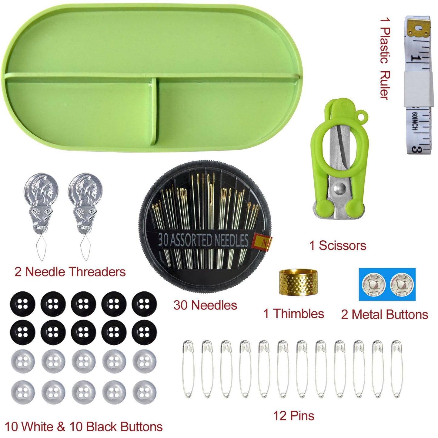 40 Spools of Sewing Thread,Gift Box Portable Basic Sewing Repair Kits (Green)