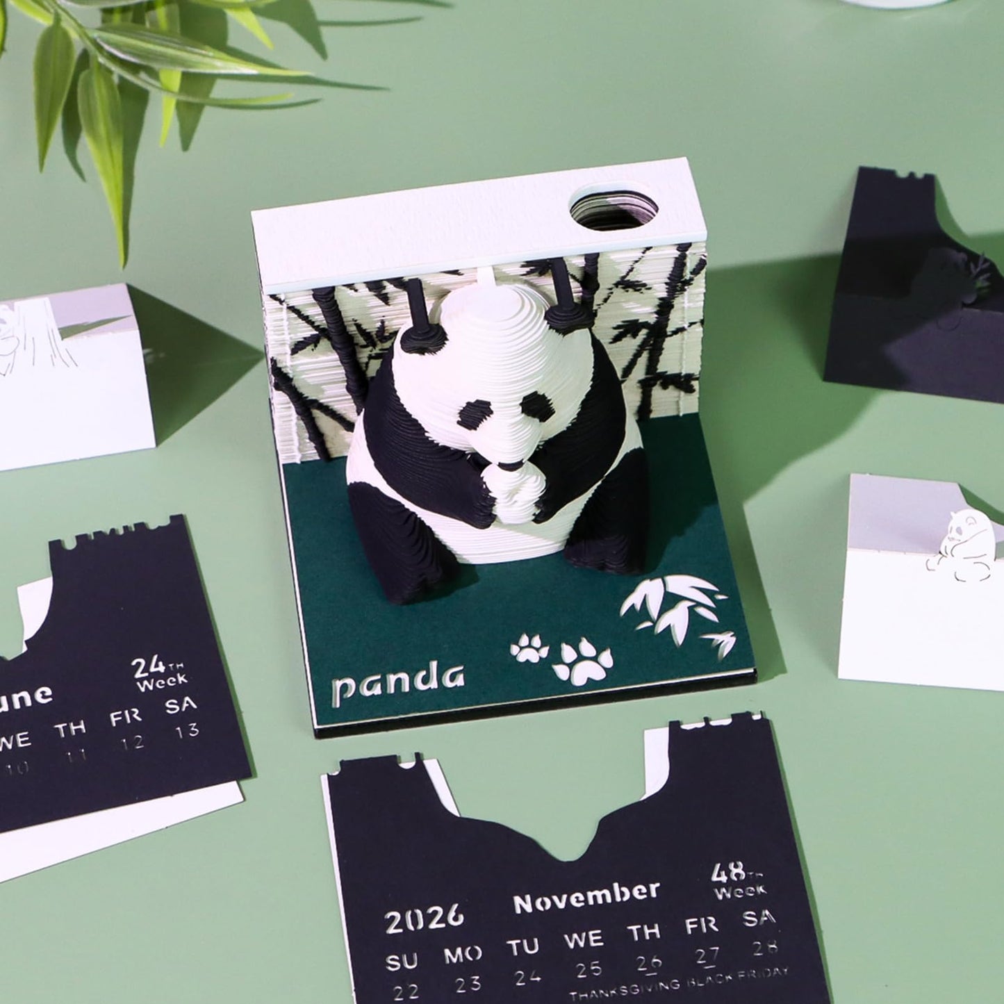 Time Piece Calendar 2026, 3D Time Piece Calendar 2026, DIY Tear Away 3D Artsy Pads, 3D Memo Pad Paper Carving Art for Desktop Decor