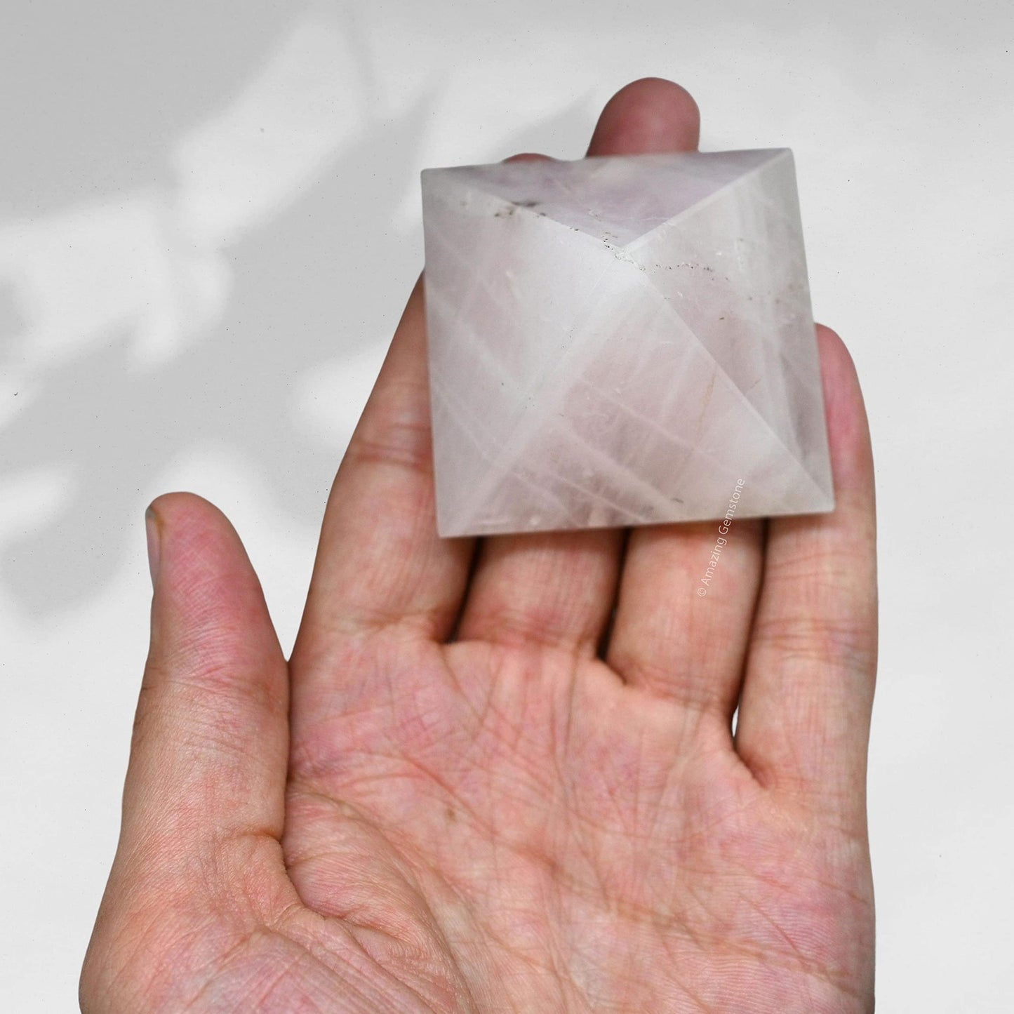 Amazing Gemstone Rose Quartz Pyramid Crystal Healing Stones - 2" Great Pyramid Figurine of Natural Stone Pyramid for Meditation, Reiki, Chakra Balancing and Crystal Pyramids Grid