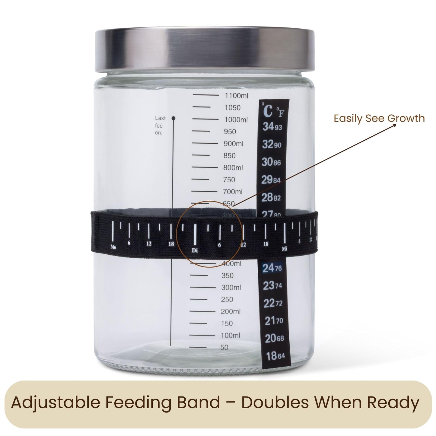 Pancito y Más Sourdough Starter Kit with Digital Scale & 37oz Jar – 12-Piece Complete Bread Baking Set for Beginners with Banneton, Bread Sling & Step-by-Step Guide