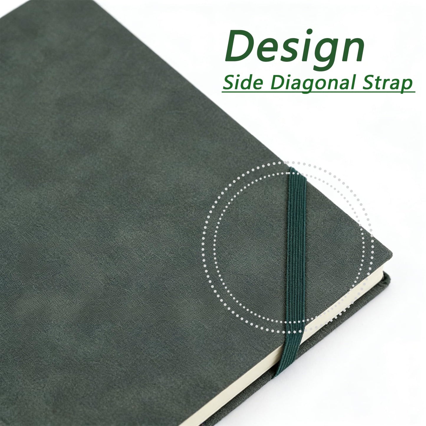CRZTRY A5 Lined Notebook with Hidden Pen, Soft Cover & Organization Kit Including Color Dot Stickers, Sticky Index Tabs and Note Papers, Lined Pages Green