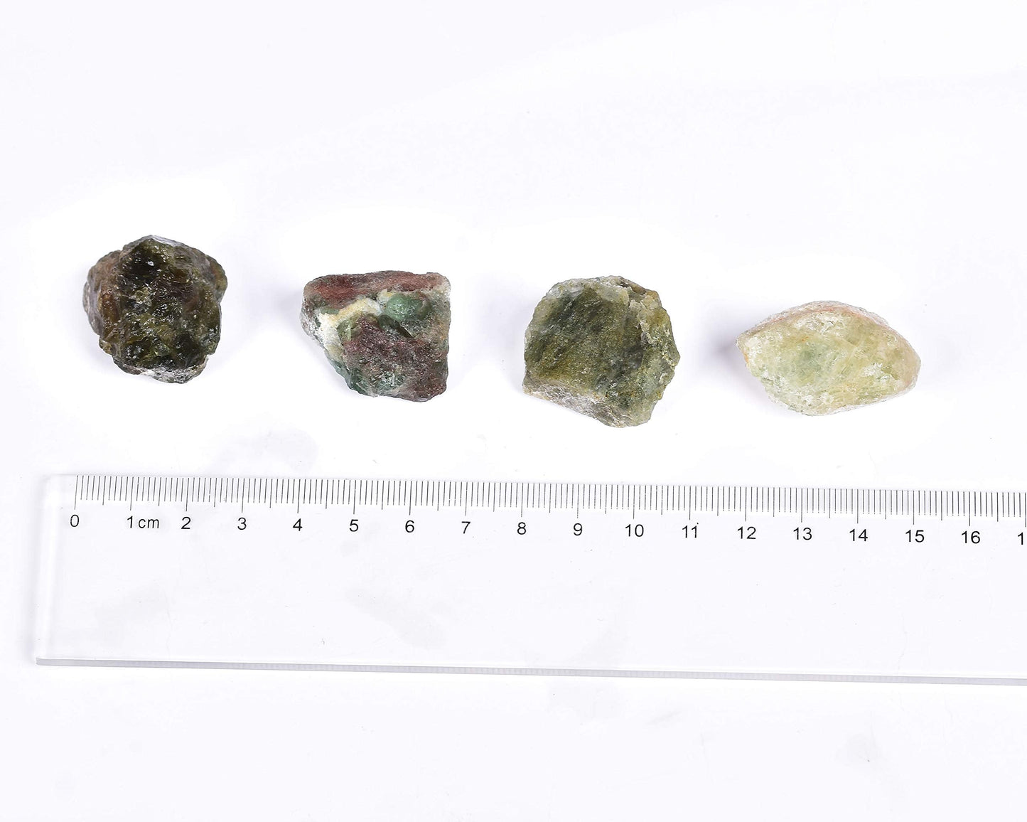 JIC Gem 12-16Pcs 0.7 Lbs Natural Green Apatite Quartz Crystals Bulk raw Stones Irregular Shape Madagascar Natural Quartz Crystals Rough Stones