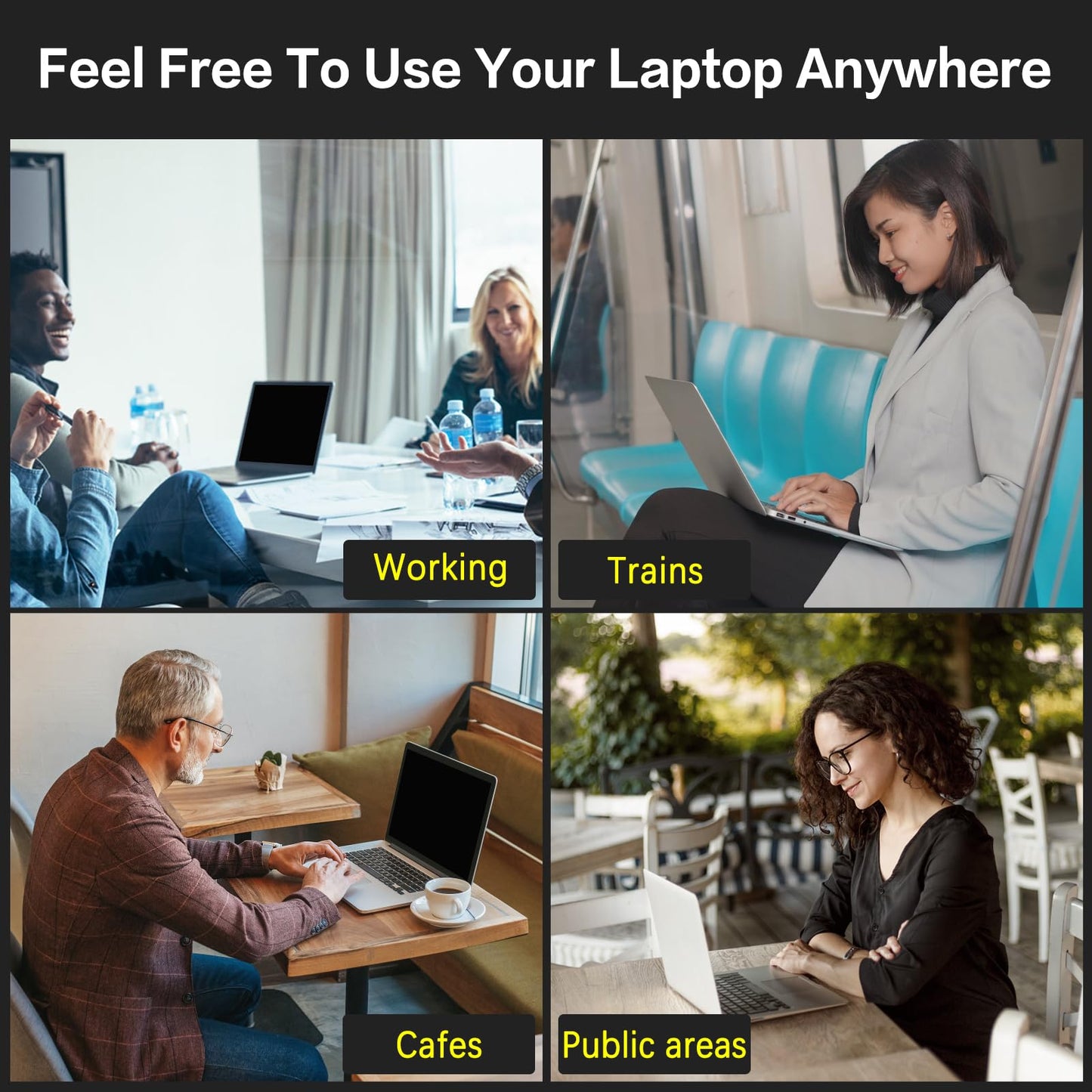 Laptop Privacy Screen 14 Inch 16:9 Aspect Ratio, Laptop Screen Privacy Shield Compatible With Lenovo Hp Dell Acer Asus Thinkpad Envy Xps, Removable Anti Glare Blue Light Computer Filter Protector