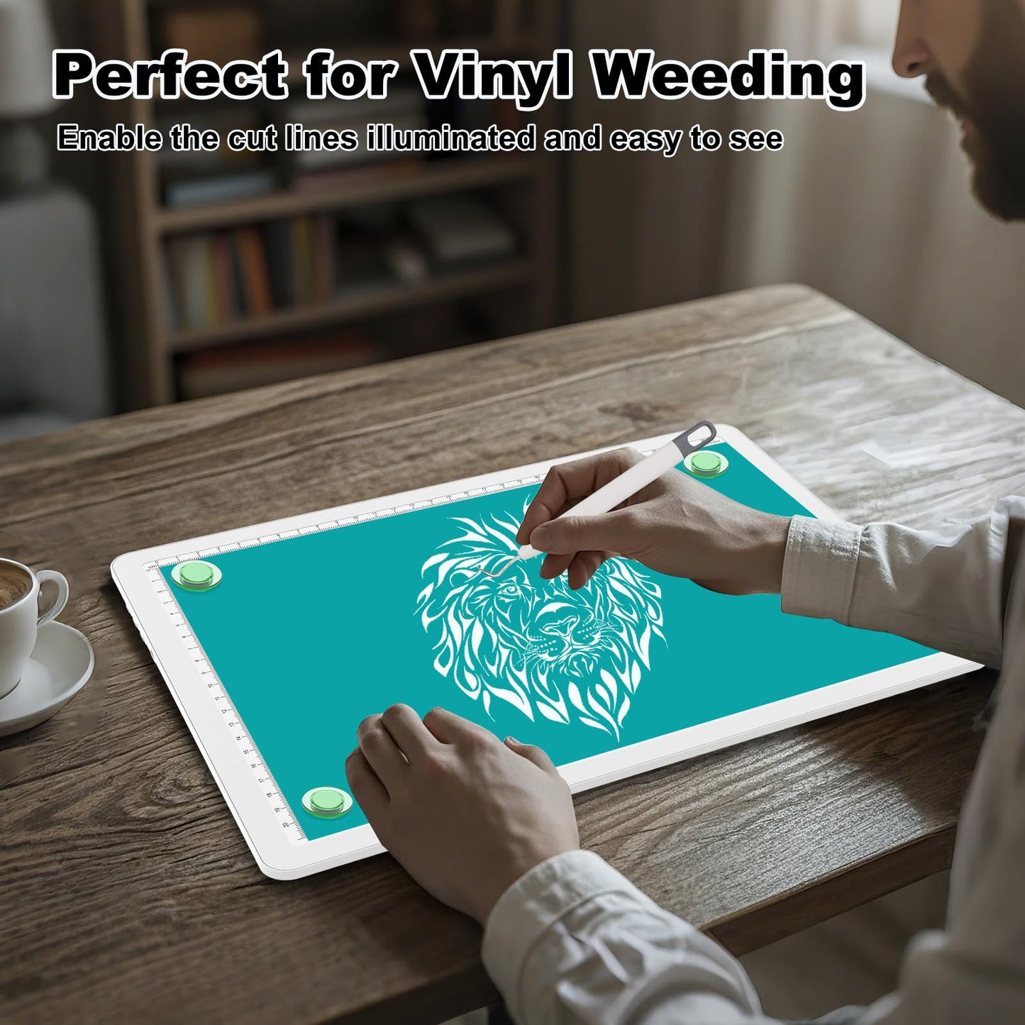 Elice Rechargeable A4 Light Pad with Carry Bag, Magnetic LED Light Board with Physical Button, Super Bright Diamond Art Light Pad, Ultra-Thin Light Box for Tracing, Weeding, Diamond Painting -White