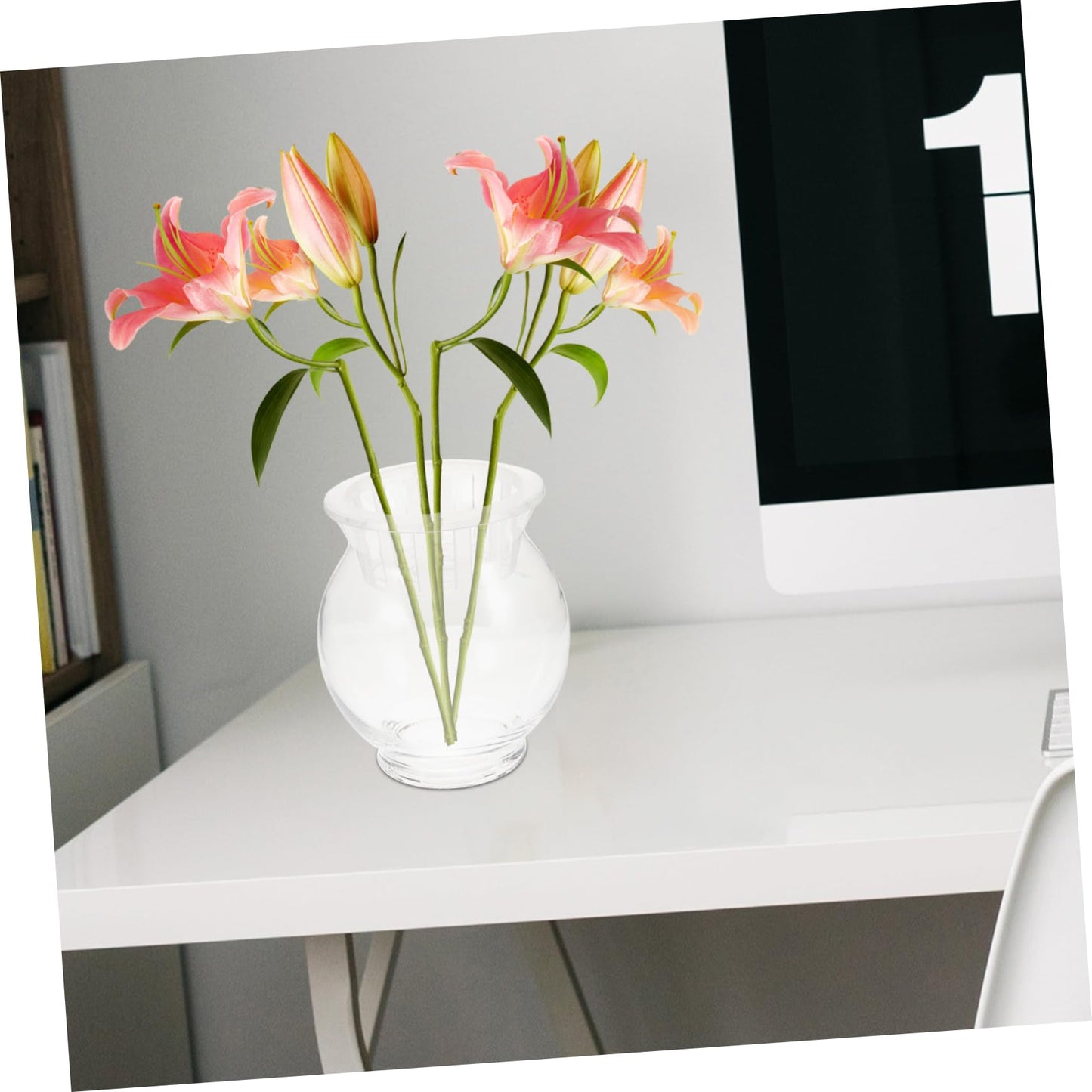 Generic Desktop Glass Planter Elegant Round Terrarium Vase for Hydroponic Plants Dried Flower Arrangements Versatile Home and Office Decoration