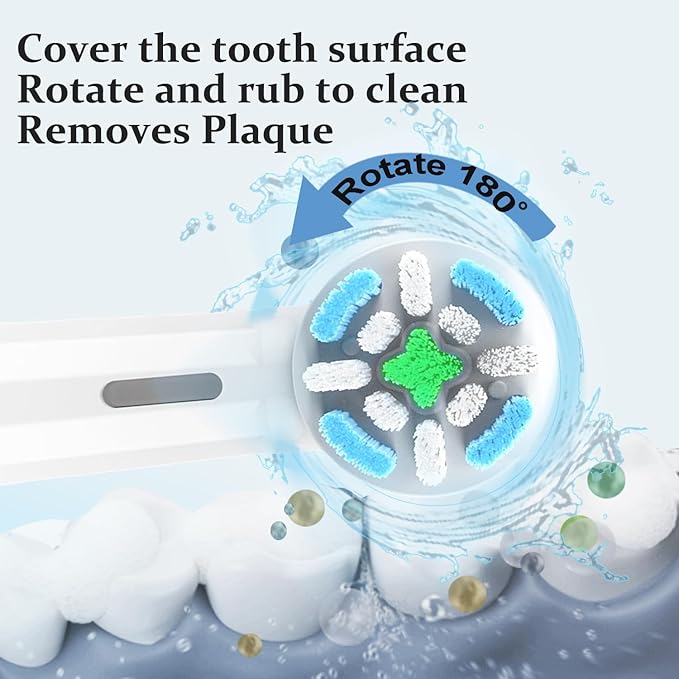 IO Replacement Brush Heads Compatible with Oral B iO Series 2-10 Electric Toothbrushes (White, 6 PCS)