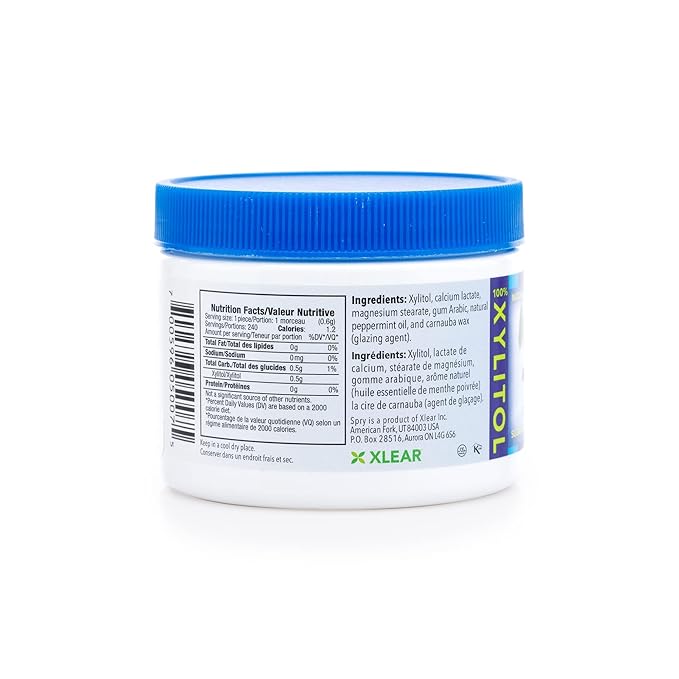 Spry Xylitol Peppermint Sugar Free Candy - Promote Oral Health, Increase Saliva Production, Stop Bad Breath, Non-GMO, Gluten-Free, 240 Count (Pack of 1)